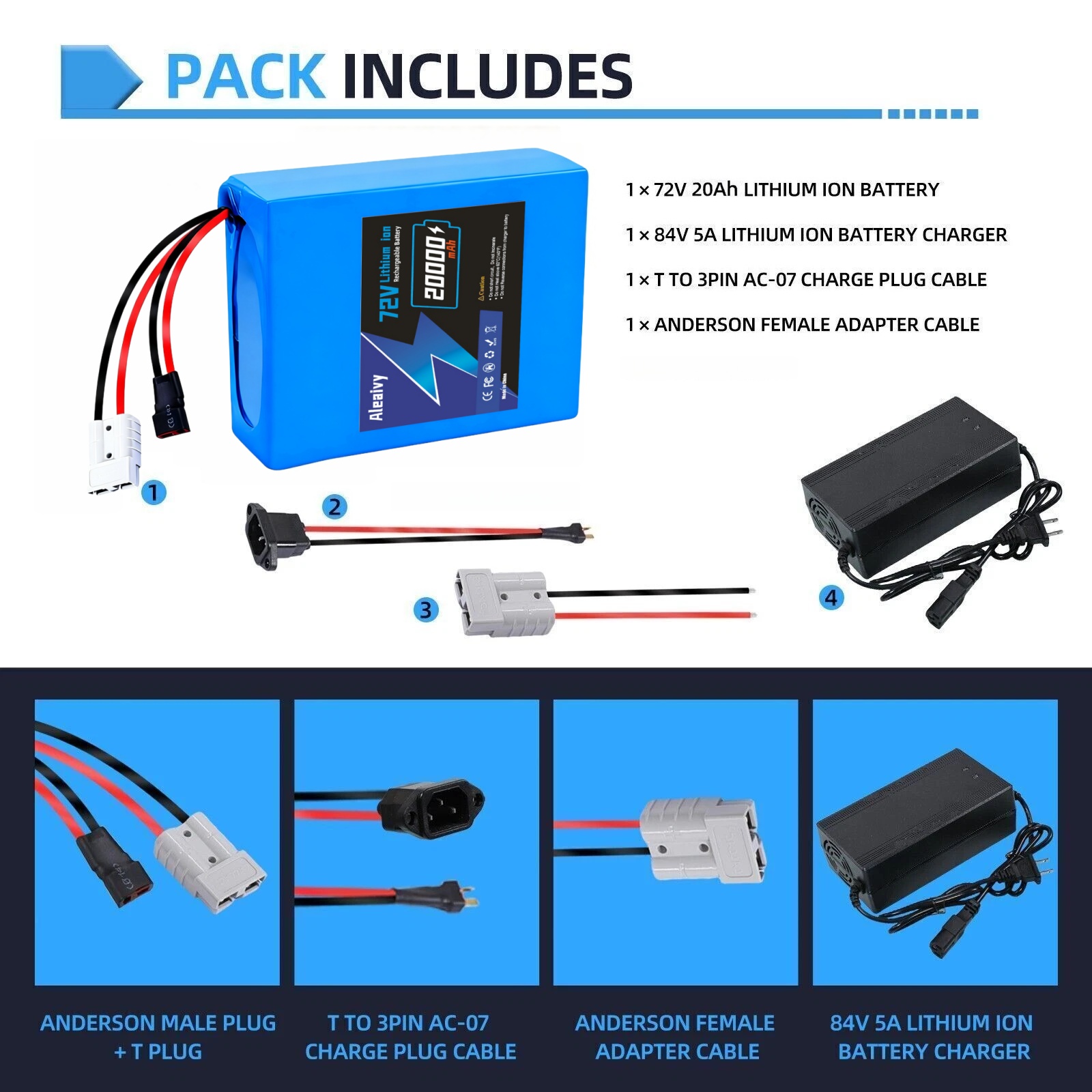 Batterie 72V 20S4P 20AH 20S6P  - 72V 30Ah Lifepo4 Battery Pack avis et prix